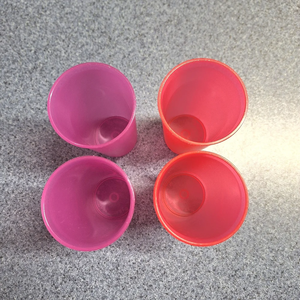 Tupperware 8oz Tumblers, Vintage, #116-18, #116-15, #116-17, Set of 4